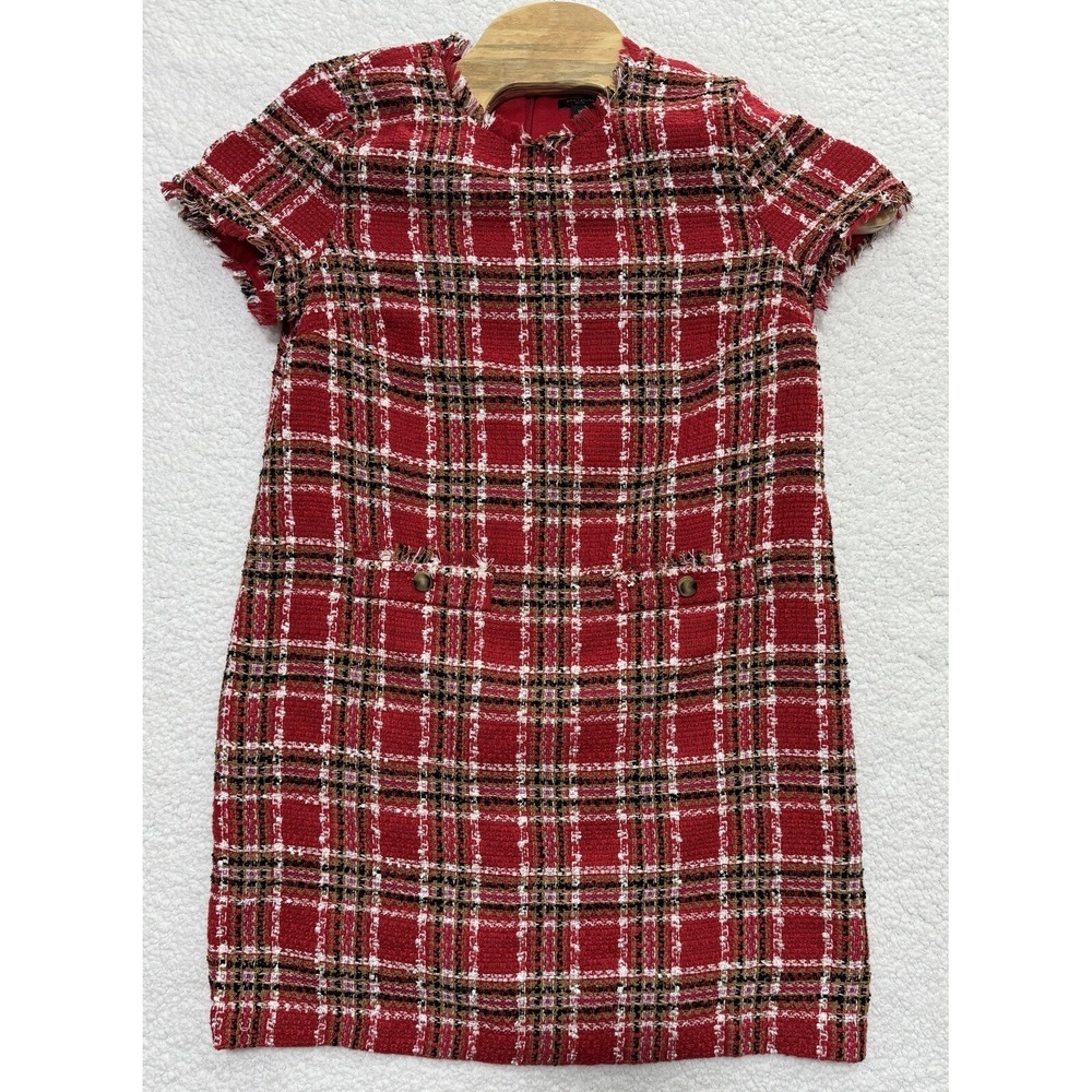 ANN TAYLOR Petite Plaid Tweed Dress Womens Petite 12P